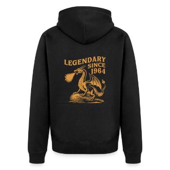 Legendär Seit 1964 Geburtstag Drachen Fantasy - Unisex Premium Bio Zip Hoodie - Schwarz - Hinten - Nico (187cm)