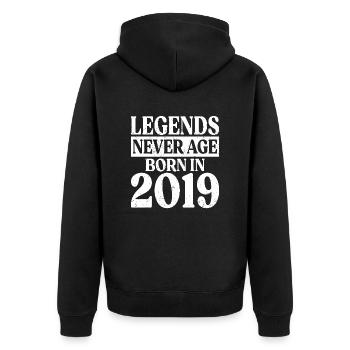 Legends Never Get Old Birthday 2019 - Unisex Premium Organic Zip Hoodie - black - Back - Nico (187cm)
