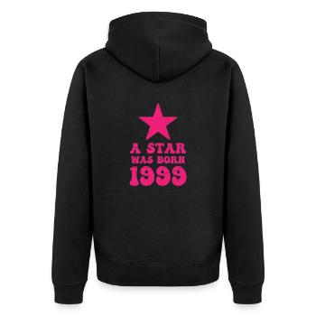 Une star est née en 1999 Anniversaire - Veste à capuche bio Premium Unisexe - noir - Dos - Nico (187cm)