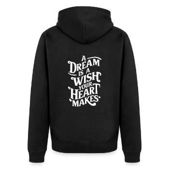 Ein Traum Ist Ein Wunsch Den Dein Herz Macht - Unisex Premium Bio Zip Hoodie - Schwarz - Hinten - Nico (187cm)