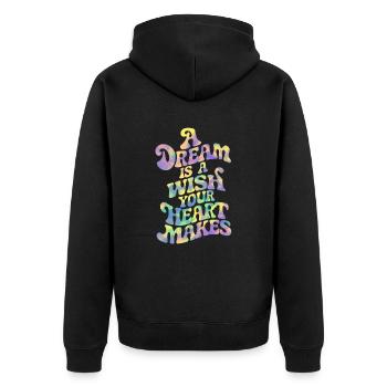 A dream is a wish that your heart makes - Unisex Premium Organic Zip Hoodie - black - Back - Nico (187cm)