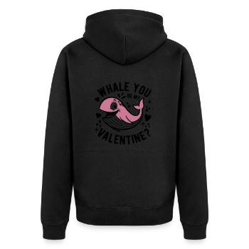 Baleine, tu es mon Valentin ? Saint-Valentin - Veste à capuche bio Premium Unisexe - noir - Dos - Nico (187cm)