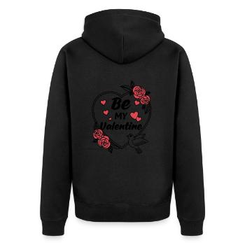 Be my Valentine - Amour - Cadeau - Veste à capuche bio Premium Unisexe - noir - Dos - Nico (187cm)