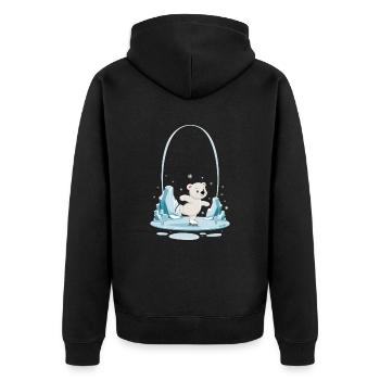 Ours polaire mignon patinant dans le - Veste à capuche bio Premium Unisexe - noir - Dos - Nico (187cm)
