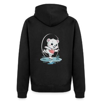 Ours polaire mignon sur patins - Veste à capuche bio Premium Unisexe - noir - Dos - Nico (187cm)