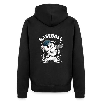 Mignon Baseball Ours Dessin Animé Style Chauve-souris - Veste à capuche bio Premium Unisexe - noir - Dos - Nico (187cm)