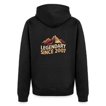 Légendaire depuis 2007 Wanderer Mountain Vintage - Veste à capuche bio Premium Unisexe - noir - Dos - Nico (187cm)