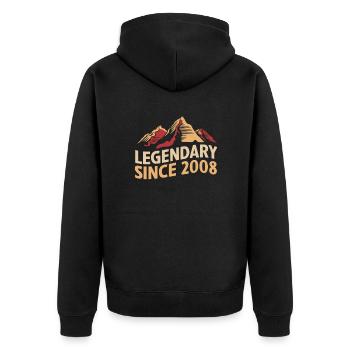 Légendaire depuis 2008 Wanderer Mountain Vintage - Veste à capuche bio Premium Unisexe - noir - Dos - Nico (187cm)