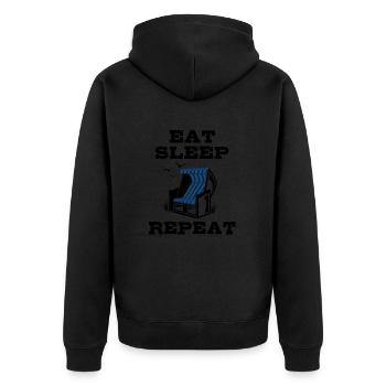 Eat Sleep Chaise de plage Repeat - Vacances - Mer - Veste à capuche bio Premium Unisexe - noir - Dos - Nico (187cm)