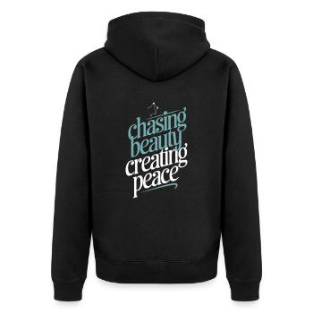 Libra Zodiac Sign: Seeking Beauty, Peace - Unisex Premium Organic Zip Hoodie - black - Back - Nico (187cm)