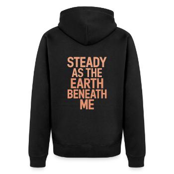 Taurus Charakter Sternzeichen Stabil Wie Die Erde - Unisex Premium Bio Zip Hoodie - Schwarz - Hinten - Nico (187cm)