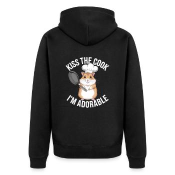 Küss Den Koch Ich Bin Süß Niedlich Hamster - Unisex Premium Bio Zip Hoodie - Schwarz - Hinten - Nico (187cm)
