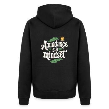 Abundance is a state of mind Quote - Unisex Premium Organic Zip Hoodie - black - Back - Nico (187cm)