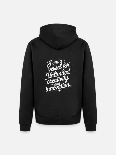 Manifest Unlimited Creativity Quote - Unisex Premium Organic Zip Hoodie - black