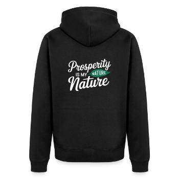 manifesting prosperity quote nature - Unisex Premium Organic Zip Hoodie - black - Back - Nico (187cm)