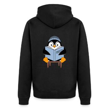 Pingouin mignon avec le livre 'Antarctica : A Penguin - Veste à capuche bio Premium Unisexe - noir - Dos - Nico (187cm)