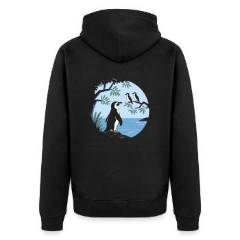 Vögel Beobachten Am See: Naturerlebnis Für - Unisex Premium Bio Zip Hoodie - Schwarz - Hinten - Nico (187cm)