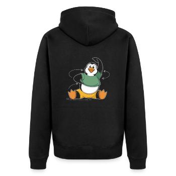 Fitness Gymnastique Pingouin Motivation - Veste à capuche bio Premium Unisexe - noir - Dos - Nico (187cm)