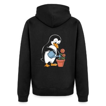 Pingouin jardinier Jardin Le bonheur des jardiniers - Veste à capuche bio Premium Unisexe - noir - Dos - Nico (187cm)