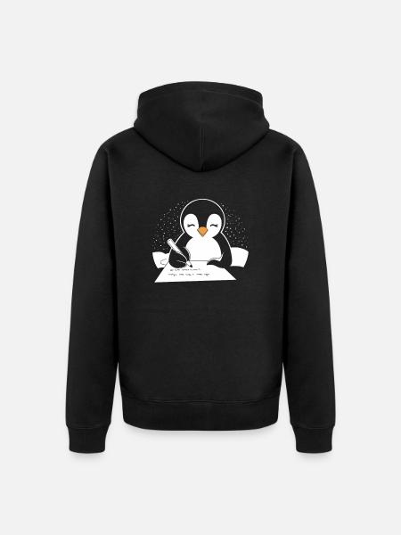 Penguin, Writer, Author, Creative - Unisex Premium Organic Zip Hoodie - black