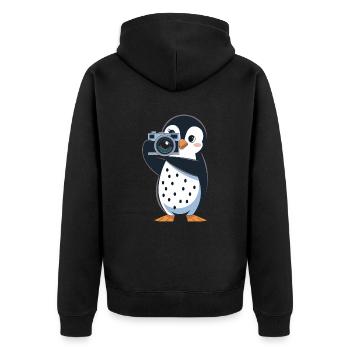 Penguin Photographer With Camera For Photo Lovers - Unisex Premium Organic Zip Hoodie - black - Back - Nico (187cm)