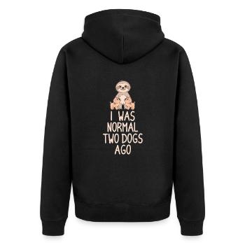 J’étais normal, il y a deux chiens - Veste à capuche bio Premium Unisexe - noir - Dos - Nico (187cm)