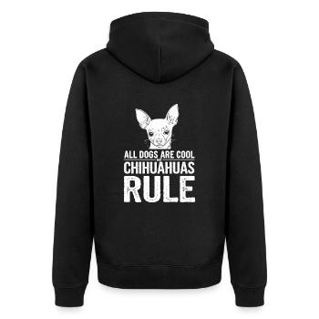 Alle Hunde Sind Cool Aber Chihuahuas Herrschen - Unisex Premium Bio Zip Hoodie - Schwarz - Hinten - Nico (187cm)