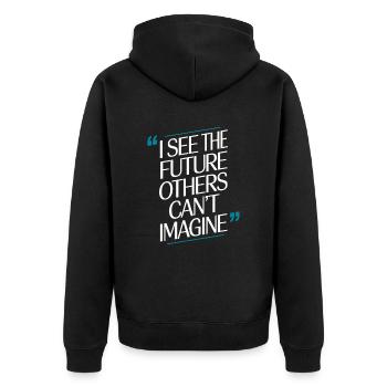 Aquarius Character: I See the Future - Unisex Premium Organic Zip Hoodie - black - Back - Nico (187cm)