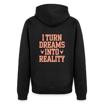 Capricorn zodiac sign I make dreams come true - Unisex Premium Organic Zip Hoodie - black - Back - Nico (187cm)