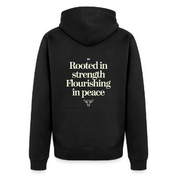 Taureau Zodiaque Force Paix Enracinée - Veste à capuche bio Premium Unisexe - noir - Dos - Nico (187cm)