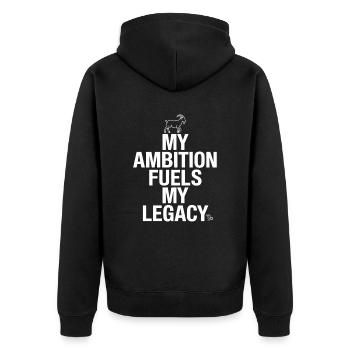 Capricorn zodiac sign: My ambition drives my - Unisex Premium Organic Zip Hoodie - black - Back - Nico (187cm)