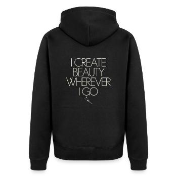 Stier Sternzeichen: Schönheit Überall Erschaffen - Unisex Premium Bio Zip Hoodie - Schwarz - Hinten - Nico (187cm)