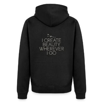 Stier Sternzeichen: Ich Kreiere Schönheit Überall - Unisex Premium Bio Zip Hoodie - Schwarz - Hinten - Nico (187cm)