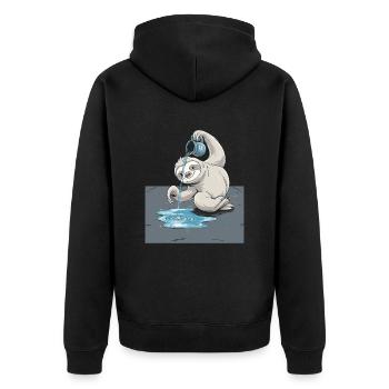 Verseau paresseux Illustration du zodiaque - Veste à capuche bio Premium Unisexe - noir - Dos - Nico (187cm)