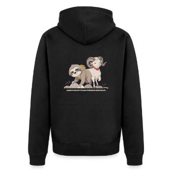 Widder Sternzeichen Soth Immer Bereit Hindernisse - Unisex Premium Bio Zip Hoodie - Schwarz - Hinten - Nico (187cm)