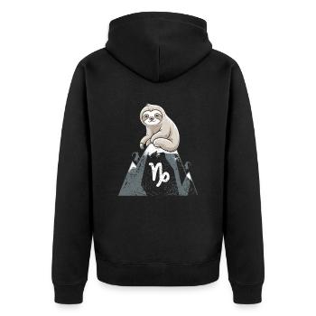 Capricorne douillet paresseux sur la montagne - Veste à capuche bio Premium Unisexe - noir - Dos - Nico (187cm)