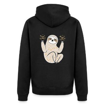 Gémeaux Zodiaque Paresseux Magique - Veste à capuche bio Premium Unisexe - noir - Dos - Nico (187cm)