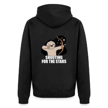 Sagittarius Zodiac Sloth Shooting For The - Unisex Premium Organic Zip Hoodie - black - Back - Nico (187cm)