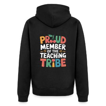 Fier membre de la tribu des enseignants - Veste à capuche bio Premium Unisexe - noir - Dos - Nico (187cm)