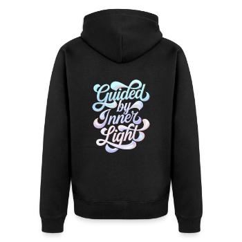 Guidés par la lumière intérieure inspirant - Veste à capuche bio Premium Unisexe - noir - Dos - Nico (187cm)