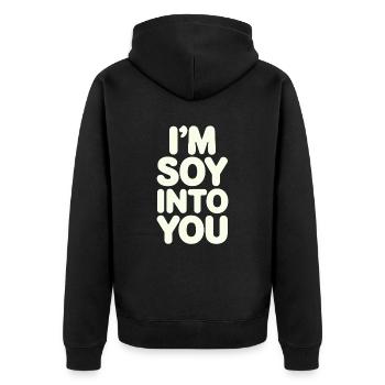 Je suis Soy In Love With You Végétalien Végétarien - Veste à capuche bio Premium Unisexe - noir - Dos - Nico (187cm)