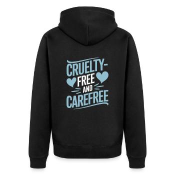 Végétarien végétalien sans cruauté et sans soucis - Veste à capuche bio Premium Unisexe - noir - Dos - Nico (187cm)