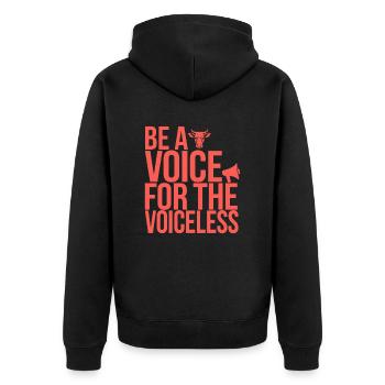 Soyez une voix pour le végétalien sans voix - Veste à capuche bio Premium Unisexe - noir - Dos - Nico (187cm)