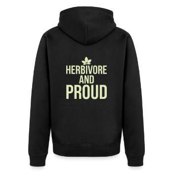 Mangeurs d’herbes et fierté : végétalien végétarien - Veste à capuche bio Premium Unisexe - noir - Dos - Nico (187cm)