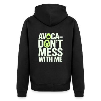Avocado Lover: Vegan Vegetarian Fun - Unisex Premium Organic Zip Hoodie - black - Back - Nico (187cm)