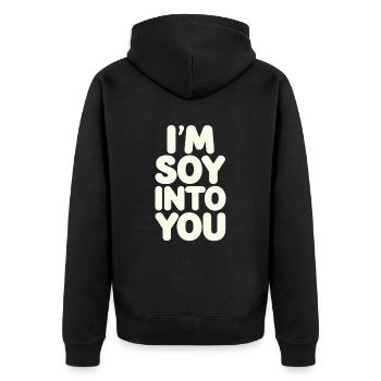 Je suis amoureux de toi végétalien végétarien - Veste à capuche bio Premium Unisexe - noir - Dos - Nico (187cm)