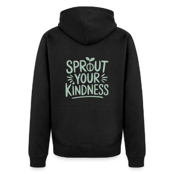 Laissez grandir votre gentillesse - Vegan - Veste à capuche bio Premium Unisexe - noir - Dos - Nico (187cm)