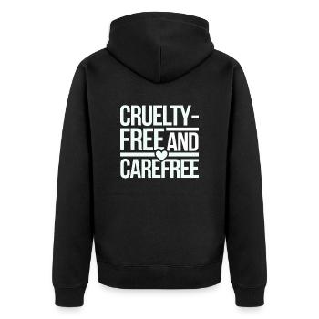 Végétarien végétalien : sans cruauté et insouciant - Veste à capuche bio Premium Unisexe - noir - Dos - Nico (187cm)