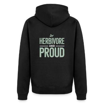 Herbivore Et Fier - Pride Vegan Végétarien - Veste à capuche bio Premium Unisexe - noir - Dos - Nico (187cm)