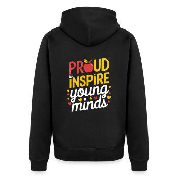 De jeunes esprits fiers pour inspirer les enseignants - Veste à capuche bio Premium Unisexe - noir - Dos - Nico (187cm)